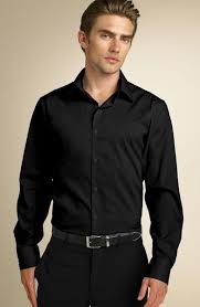 Black Dress Shirt Black Pants And Black Shoes Different Coloured Corsages For The Groomsmen Black Dress Shirt Men Black Pants Men Black Shirt Dress