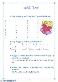 Alphabet printable activities is an extension of preschool alphabet activities and crafts. Abc Test Worksheet