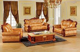 Luxury European Leather Sofa Set Living Room Sofa Made In China Sectional Sofa Wooden Frame 1 2 3 Ide Sofa Ruang Tamu Furnitur Ruang Keluarga Kehidupan Mewah