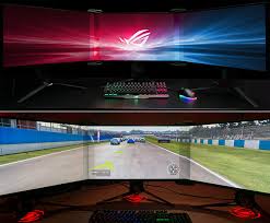 Having triple monitors allows for tripled screen, which is typical in an office setting where users need to have multiple windows displayed at the same time. Asus Bezel Free Kit Transforms A Triple Monitor Setup Into One Seamless Curved Gaming Display Techeblog