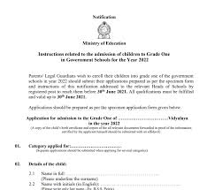 So must watch the full video and ask the. Application Issued For 2022 Grade One Admissions Closing Date Extended Till July 31st Lankaxpress