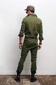 Mens Fashion Military Look Khaki One Piece Jumpsuit Overall Jean Gentlershop Mens Fashion Edgy Mens Trendy Outfits Mens Fashion Work