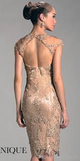 2018 Elegant Cocktail Dresses For Women Sheath Crew Sheer Cap Sleeves Lace Beading Hollow Back Knee L Mother Of Groom Dresses Elegant Cocktail Dress Lace Dress