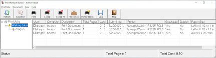 But still it prints a blank page after every printing job. Printlimit Print Release Station Printlimit