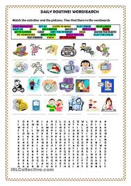 Daily Routines Wordsearch Daily Routine Routine Reading Comprehension Kindergarten