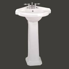 The Renovators Supply Inc Small Corner 22 Pedestal Bathroom Sink With Overflow Reviews Wayfair Corner Pedestal Sink Corner Sink Corner Sink Bathroom