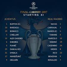 94' remate remate fallado por federico chiesa (juventus) remate con la derecha desde fuera del área que se le va demasiado alto. Alineacion Final Champions League 2017 Juventus Vs Real Madrid Juventus Calcio