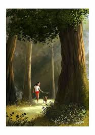 Into The Woods Into The Place I Long To Be To Forget The World And To Stay Art Girls Cartoon Art Dog Illustration
