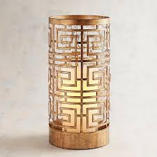 Our hurricane candle holders are a stylish way of displaying your favorite partylite candles, from tealights and large tealights to pillars and jars. Greek Key Gold Metal Hurricane Candle Holder