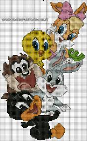 This is a pdf pattern only. Schema Baby Looney Tunes Punto Croce Punto De Cruz Disney Animales Punto De Cruz Puntos De Bordado