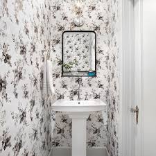 Black And White Floral Wallpaper Bathroom Magnolia Home Tea Rose White And Black Floral Wallpaper Magnolia Homes Black Floral Wallpaper Bathroom Mirror Makeover