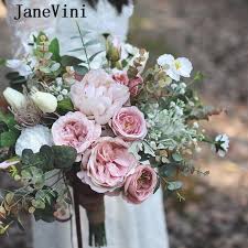 Peonies, lillies, roses, oh my! Janevini 2020 New Romantic Blush Pink Wedding Flowers Bridal Bouquet Artificial Silk Roses Hydrangea Wedding Bouquet Accessories Wedding Bouquets Aliexpress