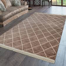 Teppich beige braun kariert meliert kariert kurzflor. Kurzflor Teppich Boho Karo Beige Creme Teppichmax