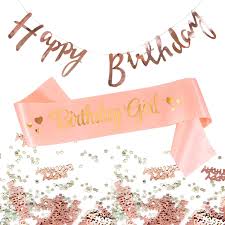 Geburtstag frauenherzen höher schlagen zu lassen, ist gar nicht so einfach. Happy Birthday Girl Geburtstag Party Deko Set Frauen Girlande Scharpe Konfetti Rose