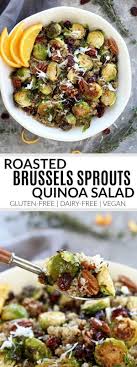 Roasted Brussels Sprouts Quinoa Salad The Real Food Dietitians Recipe Healthy Brussel Sprout Recipes Roasted Brussel Sprouts Sprout Recipes