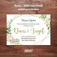 Contoh surat undangan syukuran pernikahan ini dibutuhkan untu acara syukuran atau yasinan untuk acara pernikahan. Kartu Stiker Ucapan Syukur Tasyakuran Pernikahan Mohon Doa Restu Pernikahan Buat Nasi Kotak Shopee Indonesia