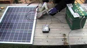 Route the wire from the solar panel across the roof, and position it under the overhang. Solar Powered Shed 01 Basic Solar Setup Youtube