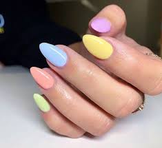 Professionally performed and acrylic nails pastel colors pattern on nails can be done not only with the help of brushes, but also with the help of dots. The Unexpected Manicure Trend Everyone Is Loving Right Now Pink Acrylic Nails Rainbow Nails Oval Acrylic Nails