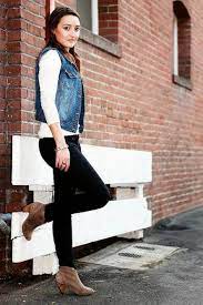 57 Super Ideas How To Wear Denim Vest Outfits Shoes Vest Outfits Fall Vest Outfits Sleeveless Denim Jackets