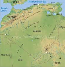 Algeria Physical Map Map Physical Map Algeria