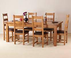 Gorgeous dining set with extending dining table in painted pine and washed oak, seats 8, plus 6 slatted painted pine chairs. Ebern Designs Rayleigh Extendable Solid Oak Dining Set Wayfair Co Uk
