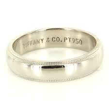 Estate Designer Tiffany Co Platinum Mens Milgrain Wedding Band Ring 9 1 2 Used Eheringe Ringe Ehe