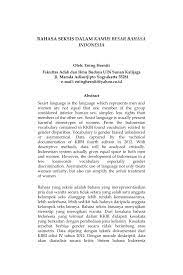 Check spelling or type a new query. Pdf Bahasa Seksis Dalam Kamus Besar Bahasa Indonesia