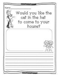 Dr Seuss Cat In The Hat Activity From Kindergarten Busy Bees On Teachersnotebook Com 1 Page Fun Writing Prompts Dr Seuss Activities Dr Seuss Day