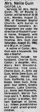 Nellie Marie Basinger Obit