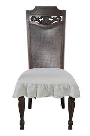 Dining Chair Seat Cover In Linen With 3 Sided Ruffle In Natural Seat Covers For Chairs Dining Chair Seat Covers Slipcovers For Chairs