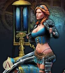 Sarah Kilmister Steam Wars Scale 75 By Mmasclans Putty Paint Biker Girl Painting Sculpting