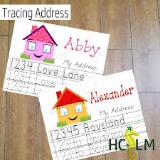 Kids Address Tracing Worksheet Learn Your Address I Know My Etsy Learning To Write Tracing Worksheets Worksheets For Kids