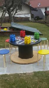 Mensch Argere Dich Aus Alter Kabeltrommel Ikea Hockerund Pet Flaschen Mit Sand D Pet Flaschen Kabeltrommel Ikea Hocker