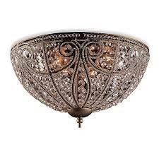 Why we love crystal flush mount lighting. Lead Crystal With Dark Bronze Flush Mount Ceiling Fixture Bed Bath Beyond