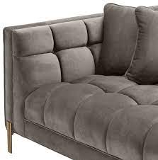 Liegestuhl wohnzimmer neu lounge liege. Casa Padrino Luxus Lounge Sofa Grau Greige Messingfarben 223 X 95 X H 68 Cm Linksseitiges Wohnzimmer Sofa Mit Edlem Samtsoff Und 2 Kissen Barockgrosshandel De
