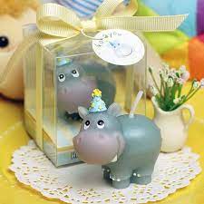 Recuerdos Para Baby Shower De Tema Animales Baby Shower Candles Animal Candles Hippo