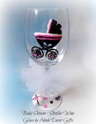 Wine Glass Baby Stroller Baby Shower Gift Party Favors Etsy Baby Shower Wine Glasses Wine Glass Crafts Decorated Wine Glasses