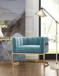 dahlia blue chair with gold base furniture blue accent chairs blue velvet chairs