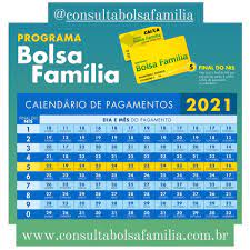 Calendário do bolsa família 2021 em . Calendario De Pagamentos Do Bolsa Familia 2021