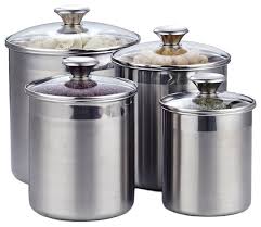Amazon's choice for kitchen ceramic canisters sets. Cooks Standard 02553 4 Piece Canister Set Stainless Steel Contemporary Kitchen Canisters And Jars By Neway International Housewares Houzz