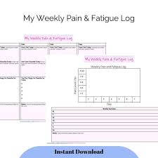 Pain And Fatigue Log Track Chronic Pain And Fatigue Bullet Journal For Fibromyalgia Symptoms