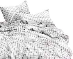 Black And White Striped Duvet Cover Queen Amazon Com Wake In Cloud Grid Duvet Cover Set 100 Cotton Bedding Black Grid Geometric Modern Patt Duvet Cover Sets Geometric Bedding Striped Duvet Covers