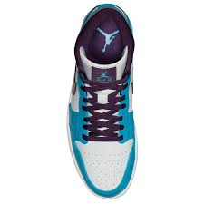 Air Jordan 1 Mid Hornets Blue Lagoon Grand Purple Sneaker Bar Detroit Air Jordans Purple Sneakers Jordan 1 Mid