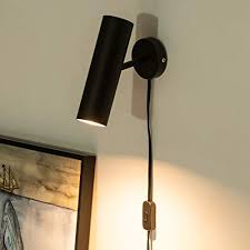Maybe you would like to learn more about one of these? Modern Plug In Wall Sconce Minimal Swivel Wall Lamp Lighting Matte Black Wall Sconce With Switch Co Black Wall Sconce Plug In Wall Sconce Wall Sconces Bedroom