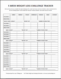 Weight Loss Challenge Chart Template Best Of Five Week