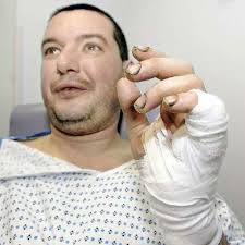 Lucky to be alive; Roofer tells story from hospital bed