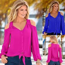 Womens Stylish Chiffon Long Sleeve Top Beautiful Off Shoulder Tops For Moder Beautiful Chiffon Long Moder Shoulder Modestil Frauen Outfits Frau
