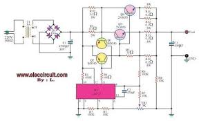 лабораторный блок питания своими руками 0 30в 0 20а 0 30v 0 5a Regulated Variable Power Supply Circuit Eleccircuit Com Power Supply Circuit Circuit Diagram Power Supply Design