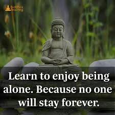 Learn To Enjoy Being Alone Because No One Will Stay Forever Buddhism Quote Buddha Quotes Inspirational Meditation Quotes