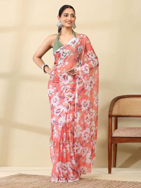 Floral Synthetic Sarees for Summer: गर्मी में पहनने के लिए बेस्ट हैं फ्लोरल प्रिंट सिंथेटिक साड़ी, मिलेगा कम्फर्ट लुक | lightweight floral synthetic sarees for women to wear in summer ...